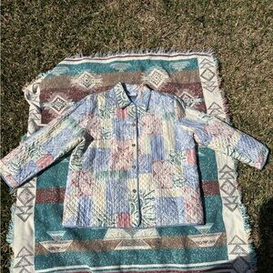 Alfred Dunner 90’s Pastel Patchwork Quilted Puffer Jacket
